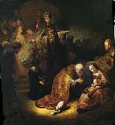 REMBRANDT Harmenszoon van Rijn The Adoration of the Magi. Sweden oil painting artist